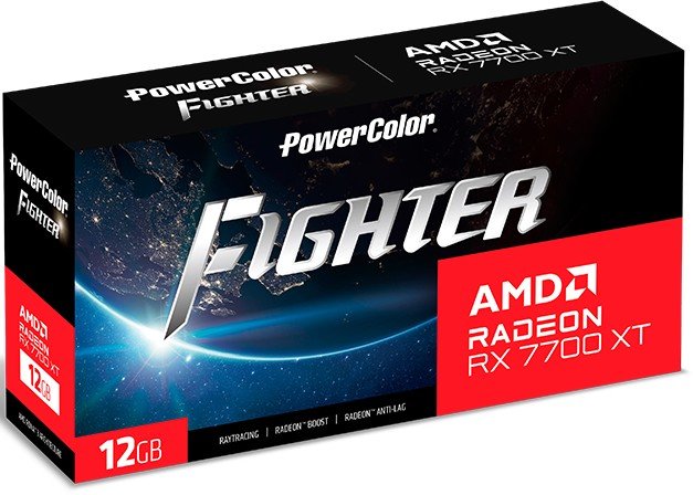 Видеокарта PowerColor Fighter Radeon RX 7700 XT 12GB GDDR6 RX 7700 XT 12G-F/OC