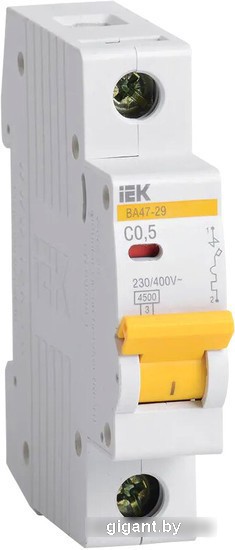 Выключатель автоматический IEK ВА47-29 1Р 0.5А 4.5кА С MVA20-1-D05-C