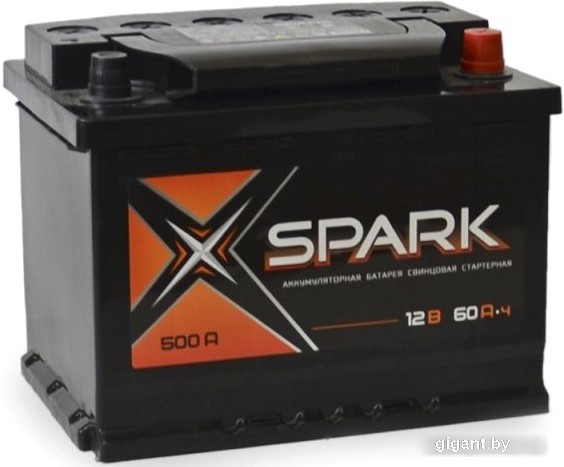 Автомобильный аккумулятор Spark 500A (EN) R+ SPA60-3-R (60 А·ч)
