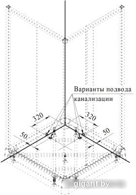 Душевой уголок Radomir 90 1-09-1-0-0-1181 (матовое стекло)