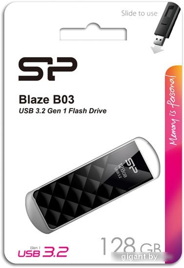 USB Flash Silicon-Power Blaze B03 128GB (черный)