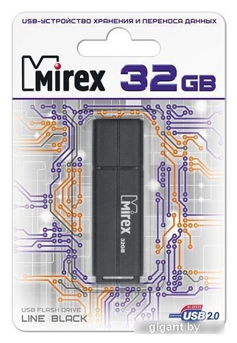 USB Flash Mirex Color Blade Line 32GB (черный) [13600-FMULBK32]