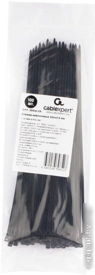 Стяжка для кабеля Gembird NYT-200x2.5В (100шт)